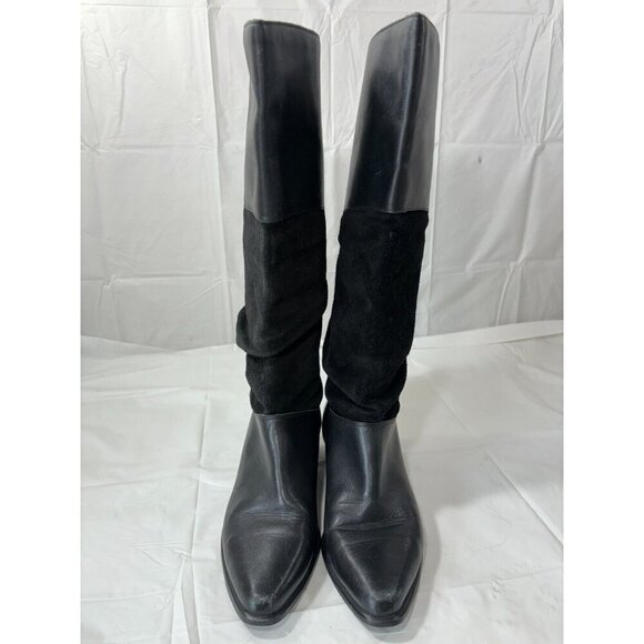 Ipanema Women's Knee High Black Riding Boots Pull On Size 8 M lace up Brazil - Picture 13 of 16